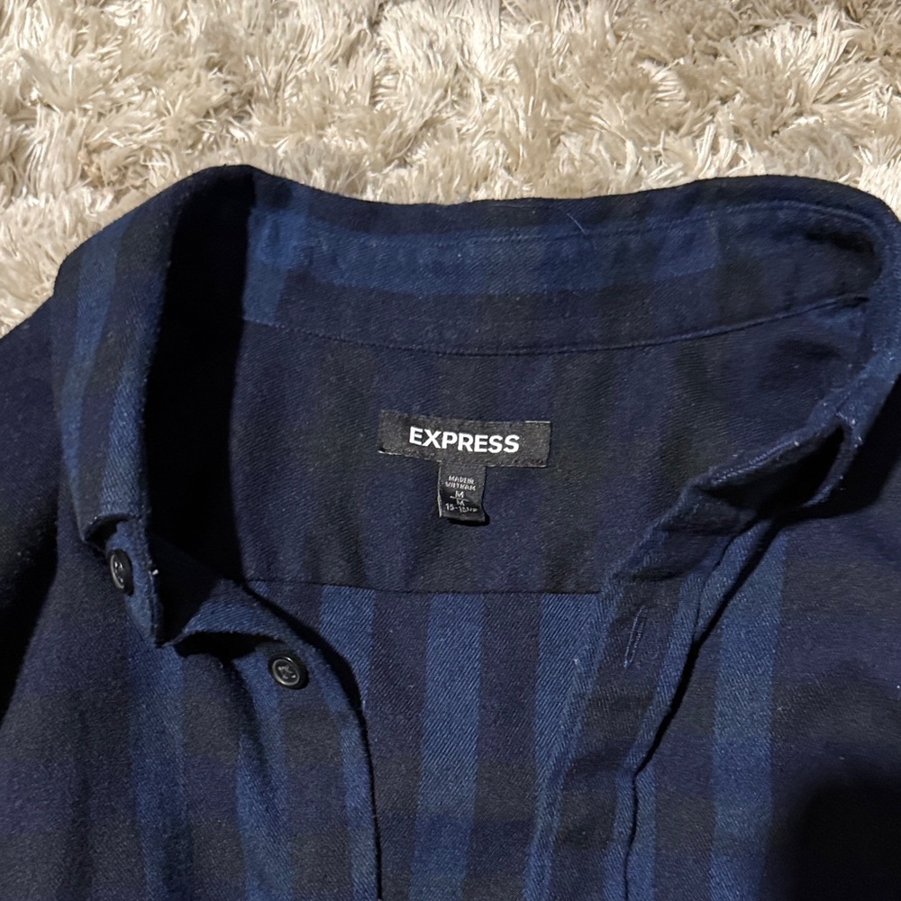 Express Navy and Black Striped Shirt